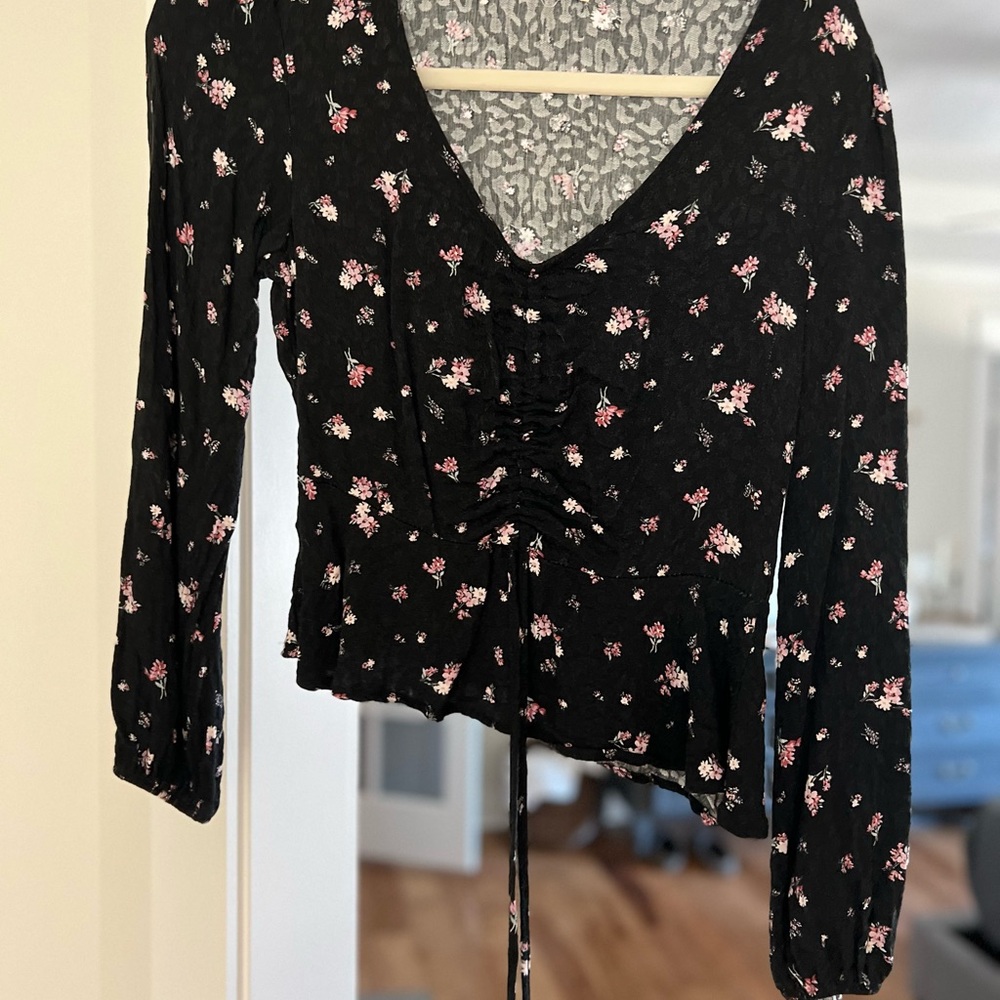 Floral Black Women's Top